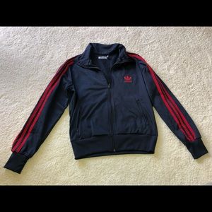 Adidas training jacket navy and red